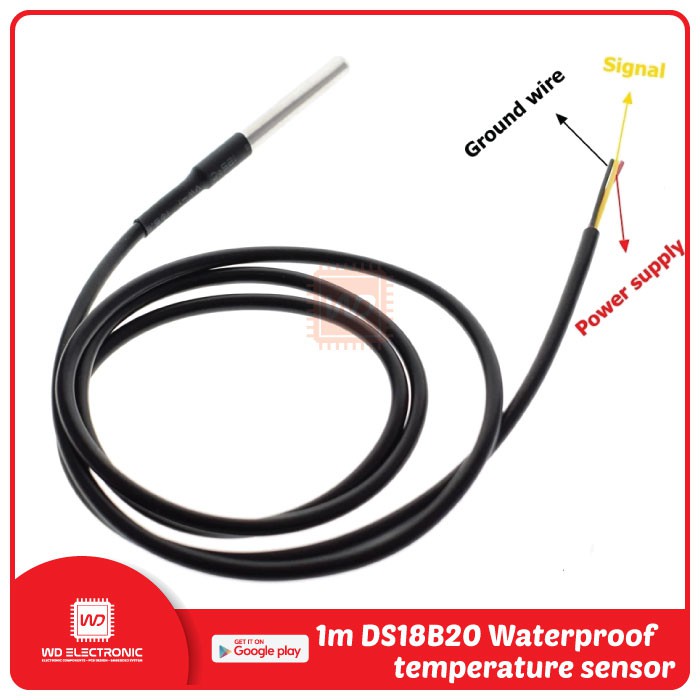 DS18B20 Water Proof Temperature 1m Kualitas Bagus