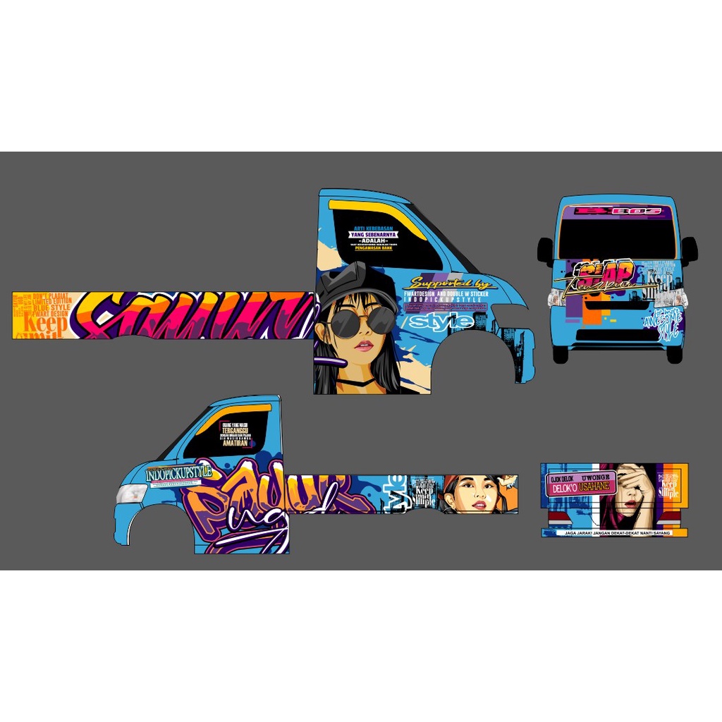 STICKER MOBIL PICK UP L300 VARIASI KEKINIAN