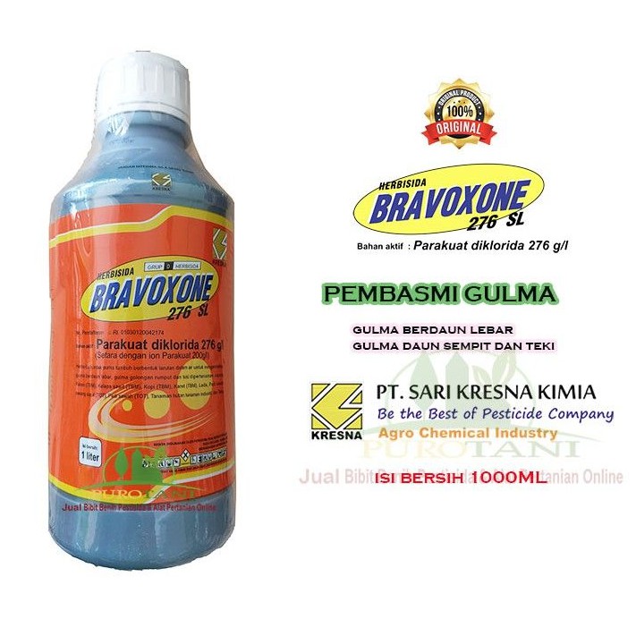 Pembasmi Gulma Obat Rumput BRAVOXONE 276 SL 1 Liter parakuat diklorida