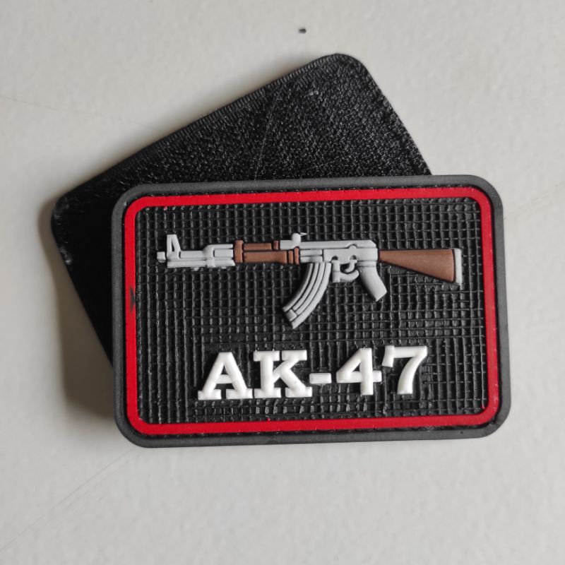 PATCH RUBBER LOGO SNIPER SENJATA AK-47/TEMPELAN EMBLEM KARET VELCRO TACTICAL