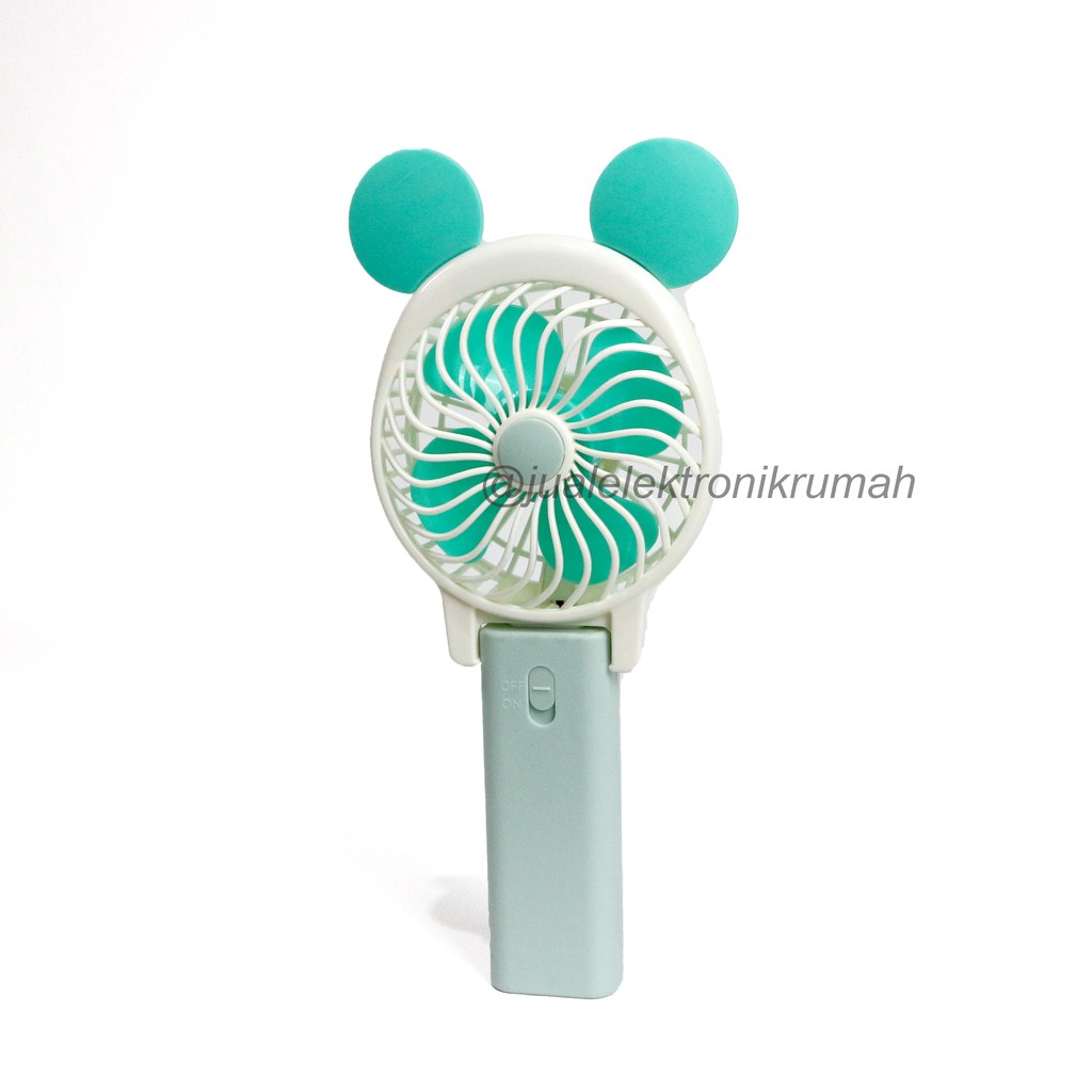 Kipas Mini Lipat Karakter Mickey Pastel  - MKPAS - Kipas Recharge Handy Mini Fan