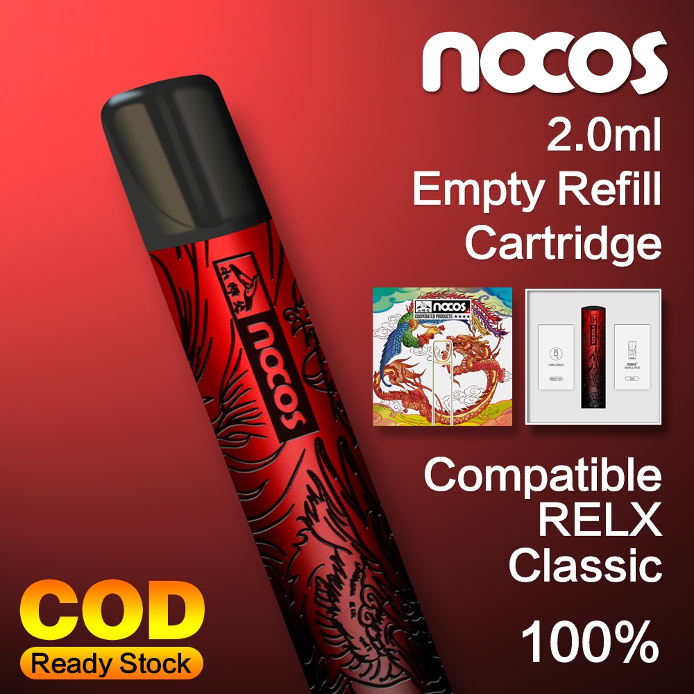 NOCOS Fullset Vapoor Compatible RELX Classic with Empty Refill Cartridge Red Color Vapee