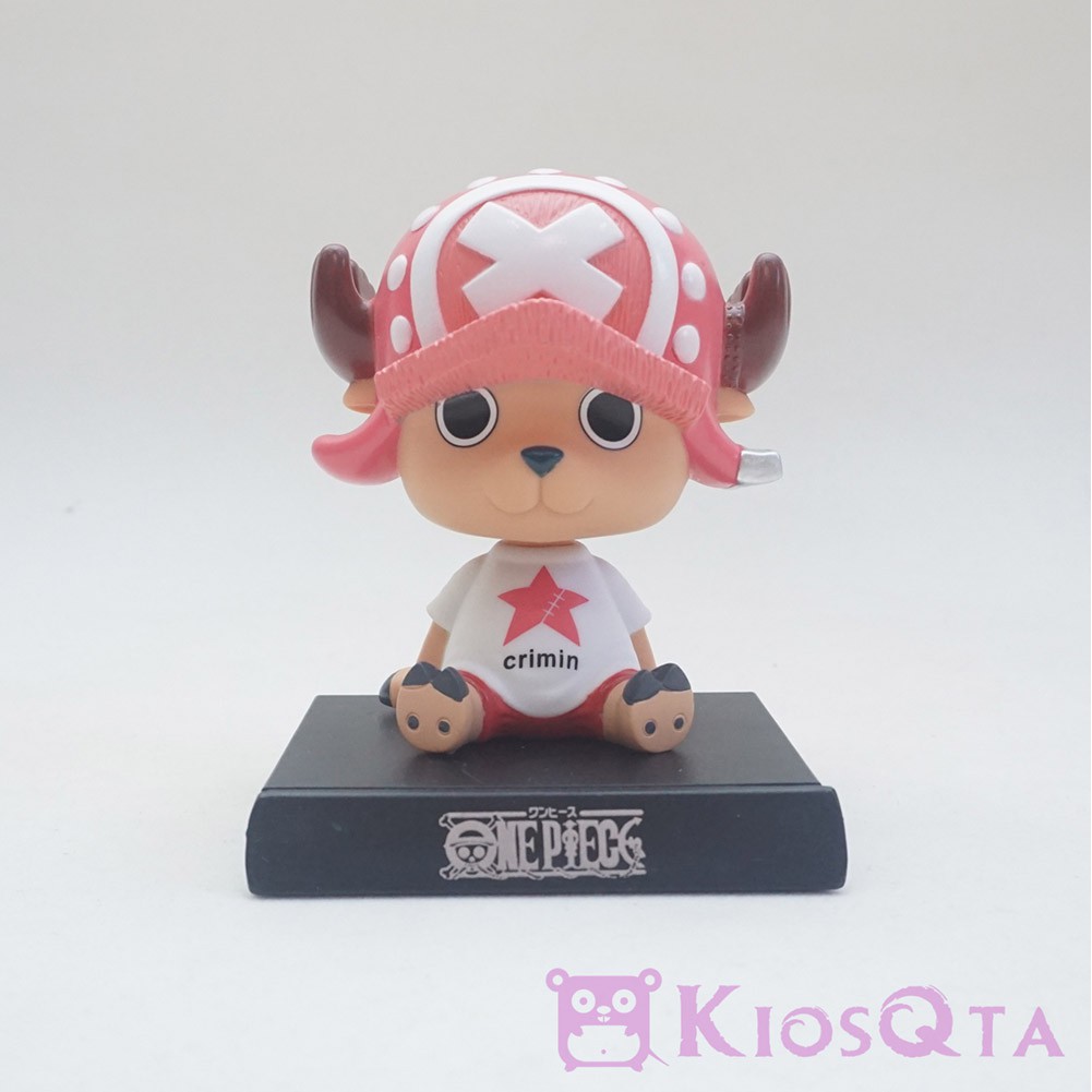 Pajangan Dashboard Tony Tony Chopper One Piece Pink Putih Bobble Head