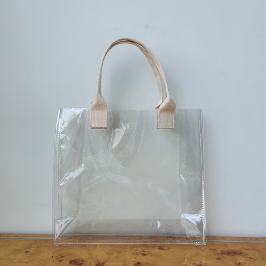 

Tas Mika Transparant, Totebag Mika | Tas Handle Katun | 28x10x25 | Mika Tebal