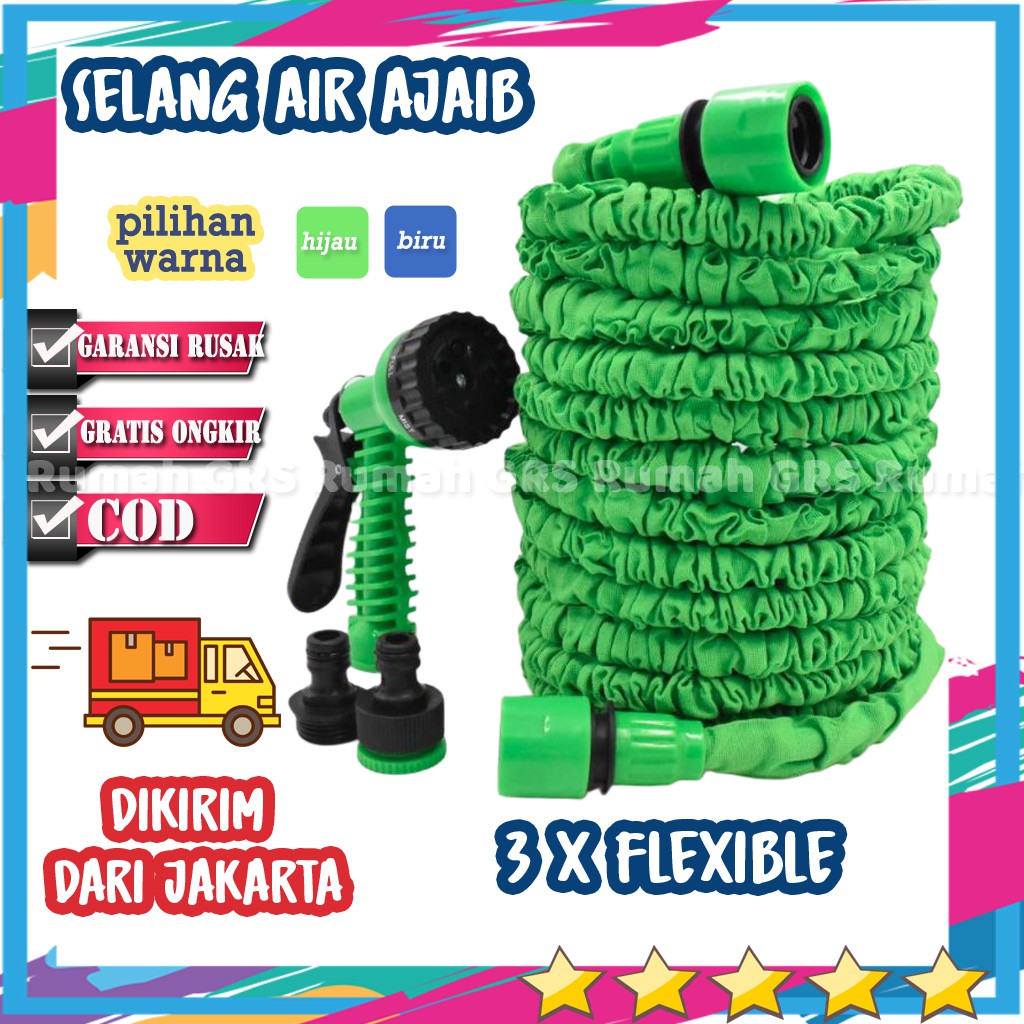 Sle - Selang Air Elastis Fleksibel Anti Bocor Bisa digulung Serbaa Cuci Motor Mobil dan Siram