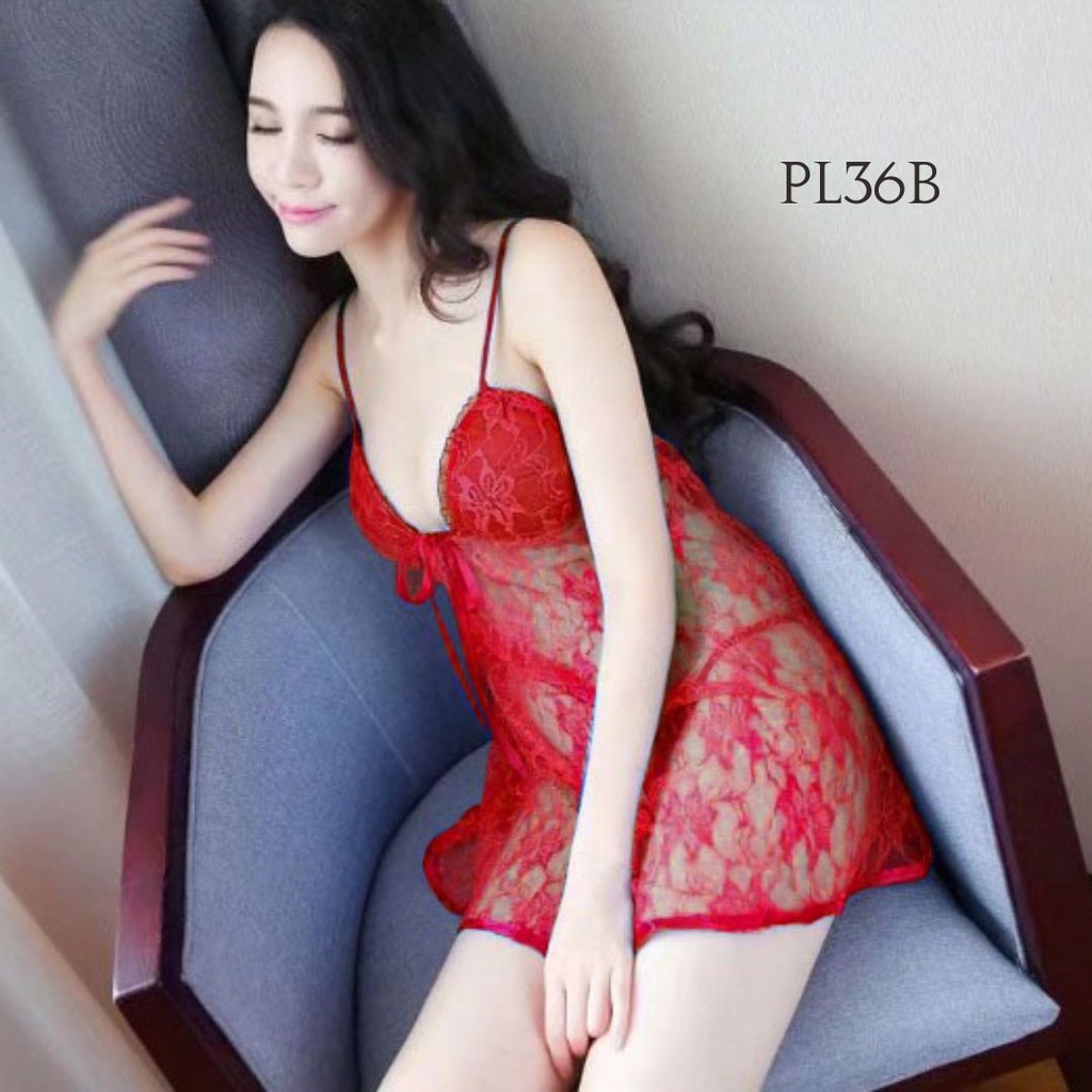 [PRODUK TERBATAS] LINGERIE SEXY BAJU TIDUR WANITA DEWASA SLEEPWEAR MERAH PL36B