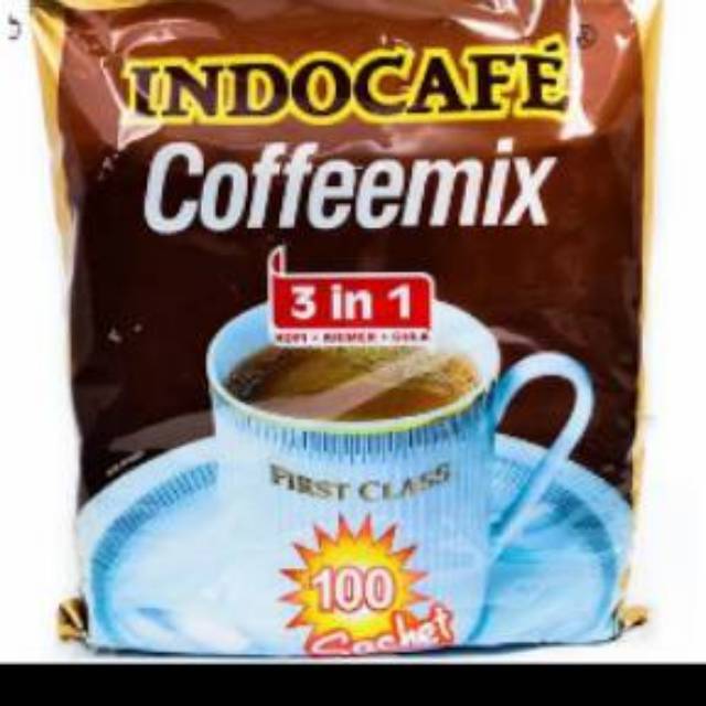 

Kopi indocafe 3 in 1 coffeemix 100 sachet 20 gram per pack 100 pcs