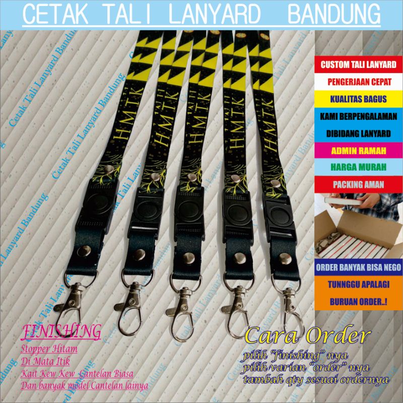 Tali Lanyard id card custome  printing 1, 5 cm 2 sisi/Cetak tali lanyard id card custome  1,5 cm 2 sisi/lanyard custom/gantungan id card custom