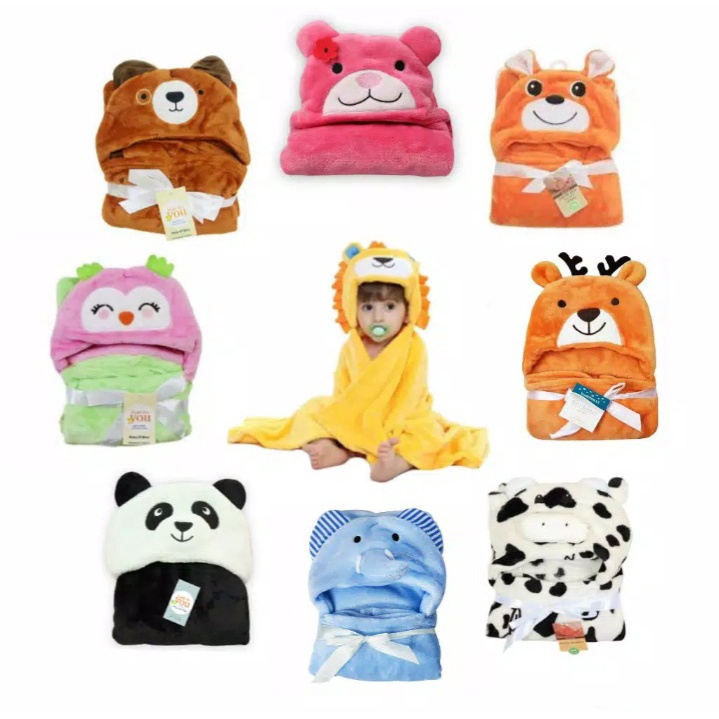 Selimut Bayi Tebal / Baby Blanket / Selimut Topi Bayi / Selimut Tidur Bayi / Selimut Hoodie / Hoodie Blanket / Alas Tidur Bayi BB-03