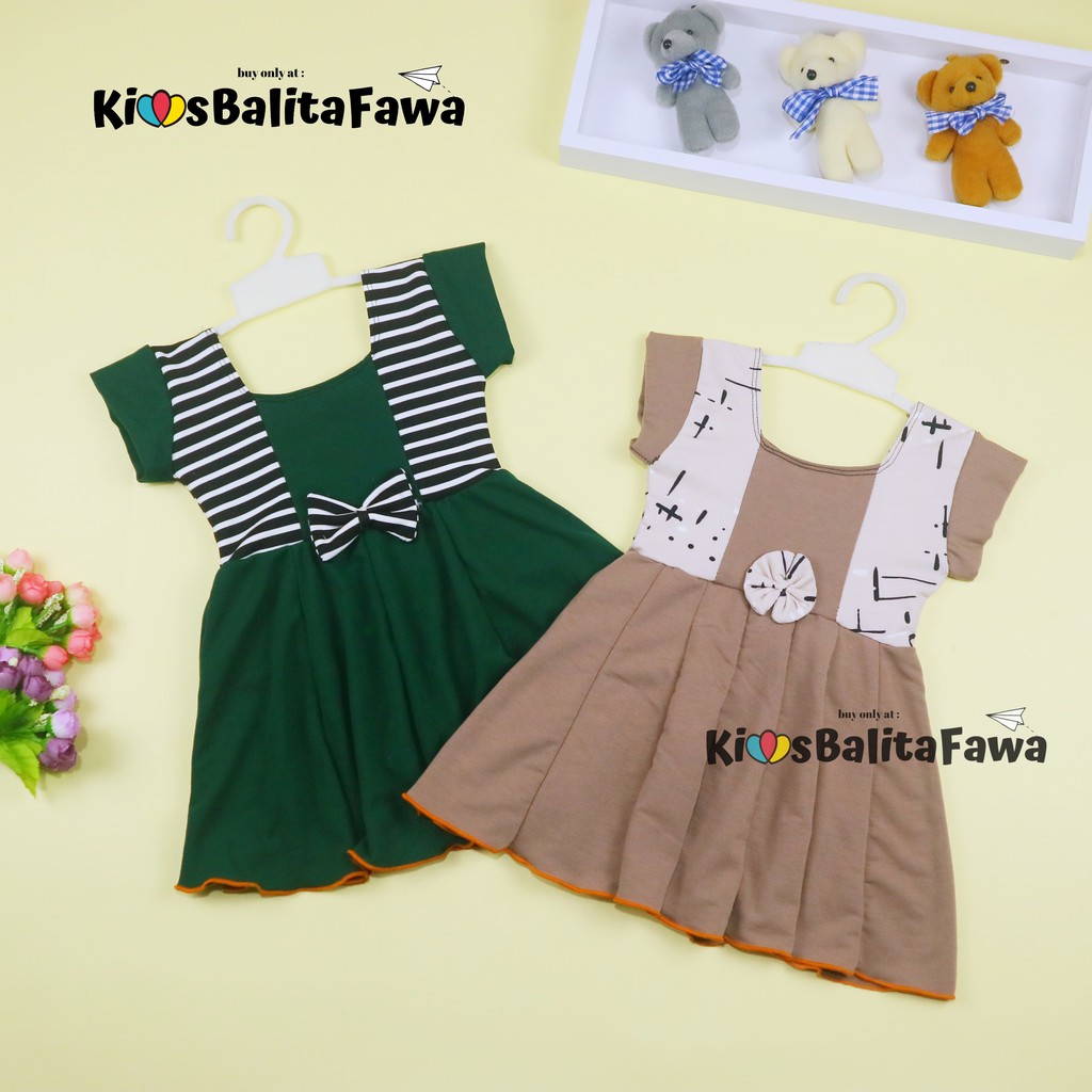 Dress Nadine uk Bayi 3-12 Bulan / Dres Pesta Baby Perempuan  Harian Pakaian Baju Cewek Murah Import