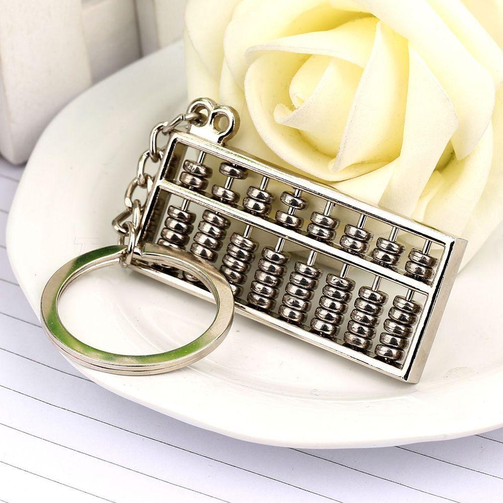 QUINTON Keyring 3D Stylish Lovely Simulation Calculator Tool Model 8baris Tergantung Logam Sempoa Hadiah