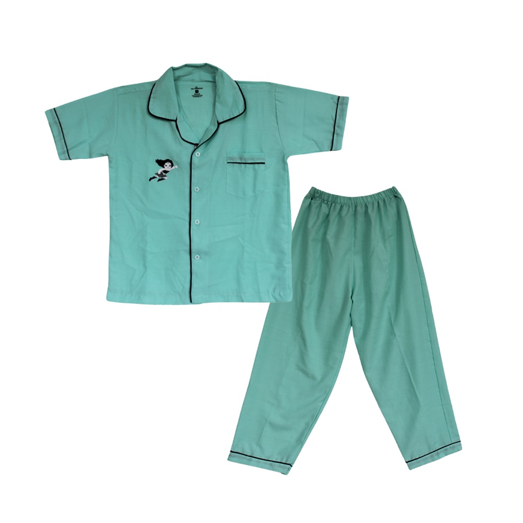 AAJ PIAMA KIDS SET WONDER WOMAN HIJAU