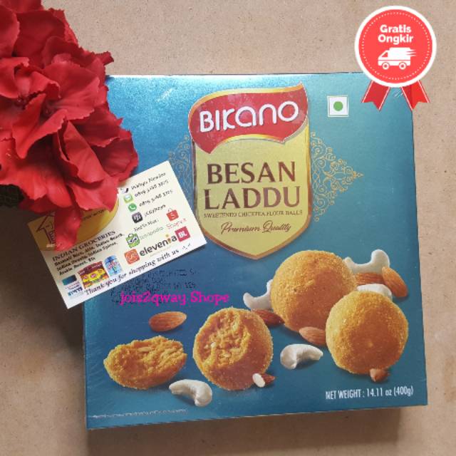 

Manisan India BIKANO Besan Laddu / Makanan Ringan Besan Ladoo 400gr