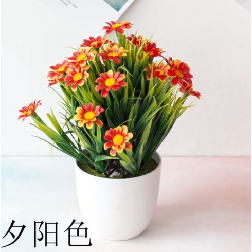RSB COD CLEAR STOCK Pot Bunga daisy Bunga Plastik dekorasi Pot Tanaman Hias Mini KODE 13 perlengkapan rumah-8