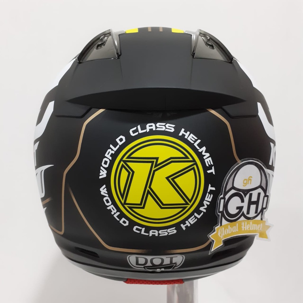 HELM HALF FACE KYT DJ MARU KYT DJMARU MOTIF #13 BLACK DOFF YELLOW