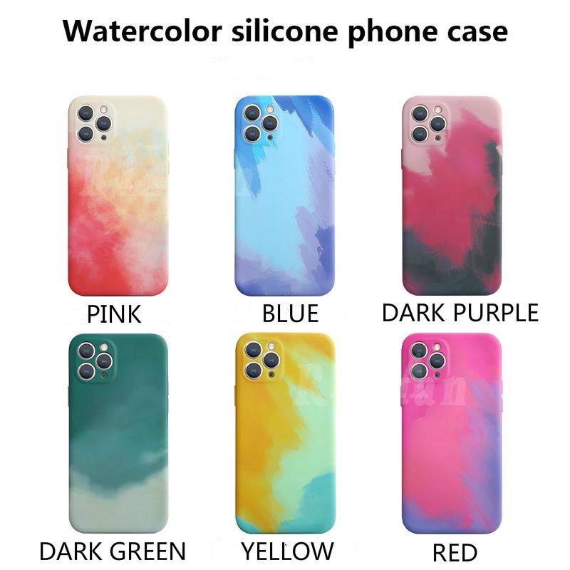 Watercolor Liquid Silicone Case For Redmi Note 10 Pro Redm 9T Note 9S Note 9 Pro Poco M3 X3 Pro NFC Gradient Camera Protection Cover IYA