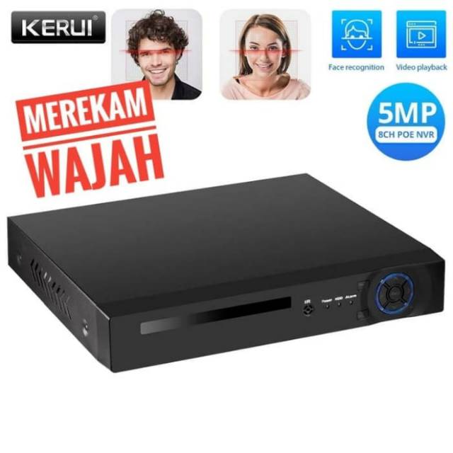 KERUI Paket CCTV POE NVR 8 Channel Mendeteksi Wajah