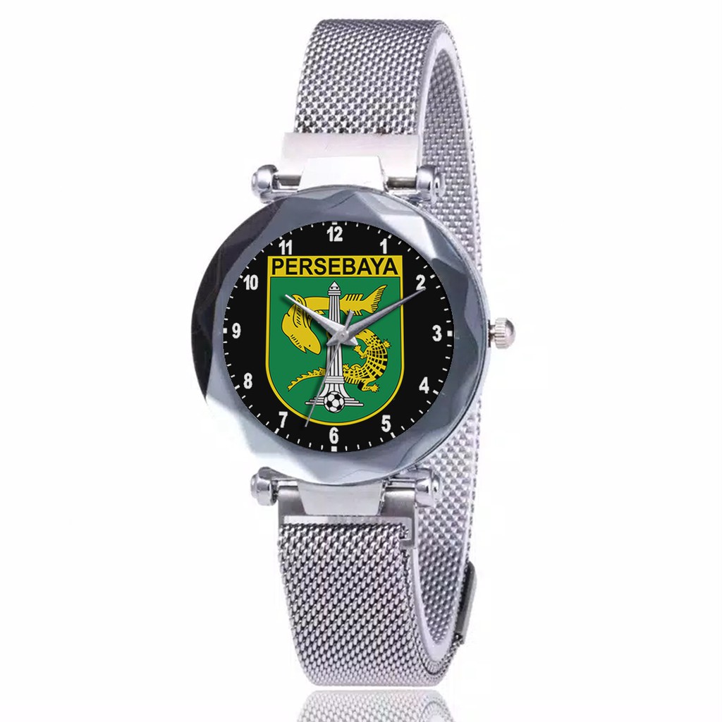 Jam Tangan Wanita Custom - Bonita PERSEBAYA MOTIF 4 Free Box &amp; Batre Cadangan