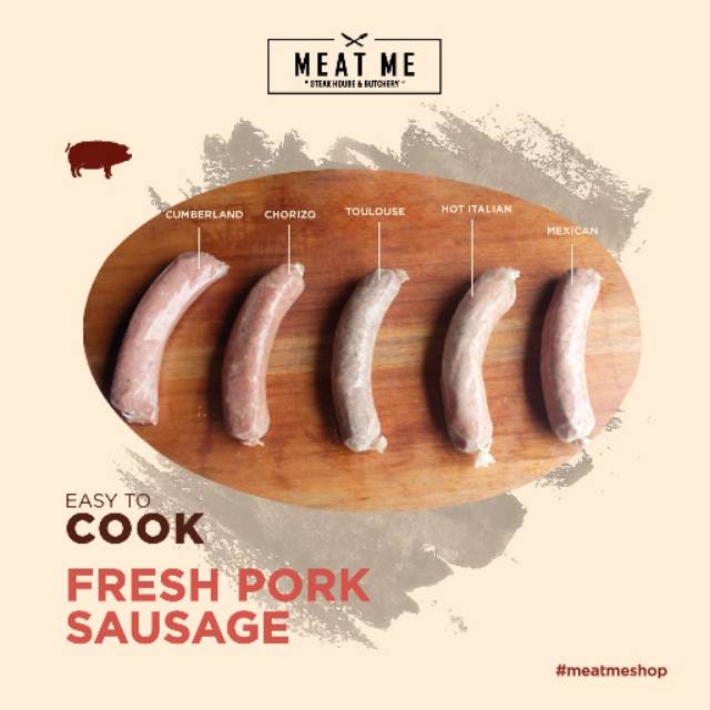 

MEAT ME Frozen Food - Fresh Pork Sausage | SOSIS | NON HALAL