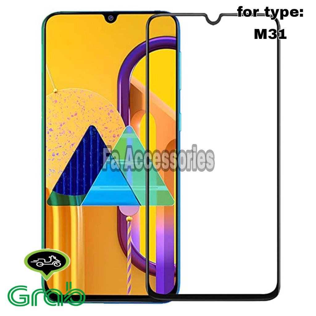 Tempered glass 5d full lem SAMSUNG M31 BLACK / HITAM