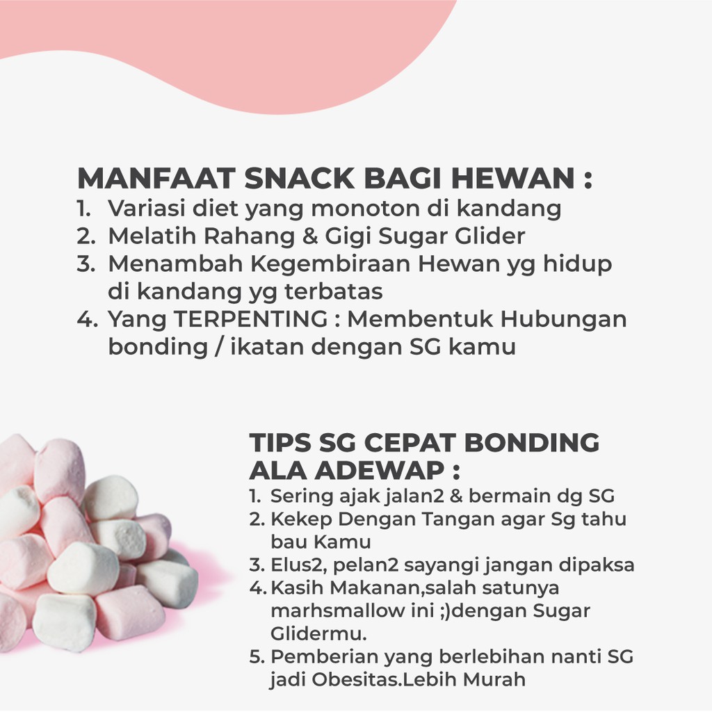ADEWAP GLIDER Mini Marshmallow Snack Camilan Bonding Sugar Glider