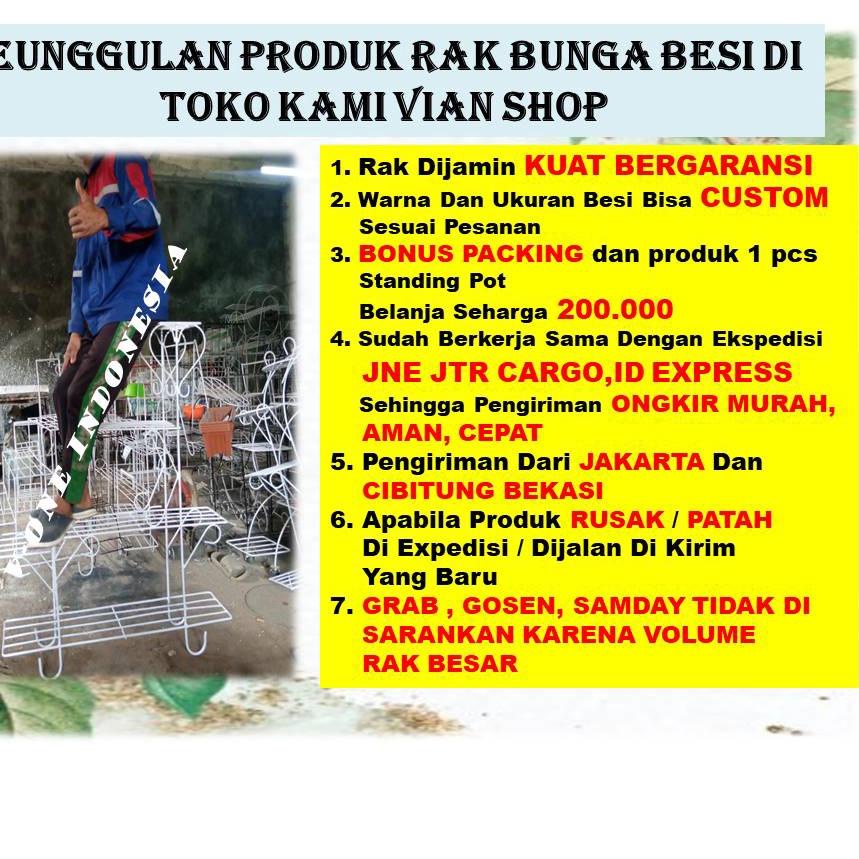 ♩ Rak Bunga Balkon Besi Dinding Pagar Single Tanaman Hias Outdoor Minimalis Standing Pot Anggrek Gan