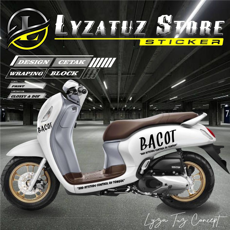 CUTTING STRIPING SCOOPY FINO BACOT STICKER MOTOR, STIKER KEKINIAN KEREN