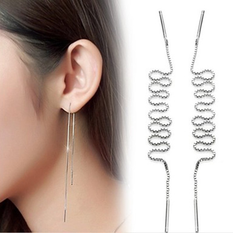 925 anting perak sterling anting-anting wanita dengan perhiasan fashion berlian