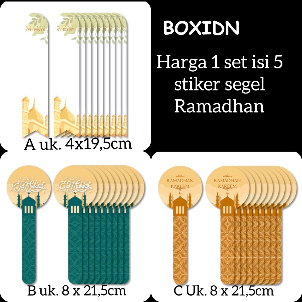 

5pcs stiker segel lebaran segel box lebaran segel eid mubarak toples - C Mustard