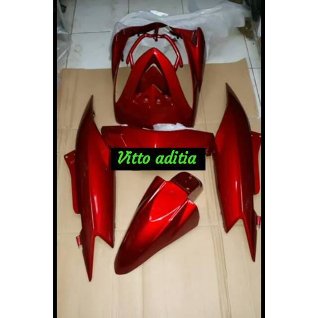 Cover body halus yamaha mio soul lama merah maroon full set