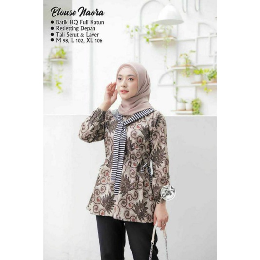 tey-17 Batik wanita ASJ SA HRB026 Kenongo Kemeja Tosca Pendek-Sonia