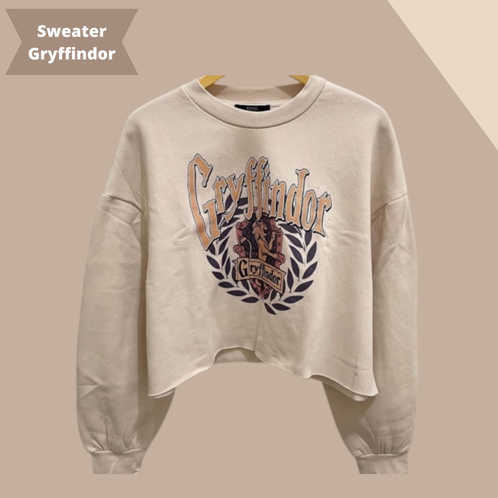 GRYFFINDOR SWEATER BESTSELLER OVERSIZE CROOPE BAHAN FLEECE