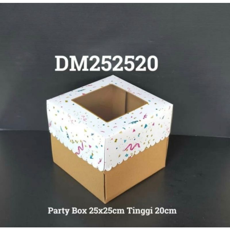 Dus kue ultah tinggi box cake party 25cm