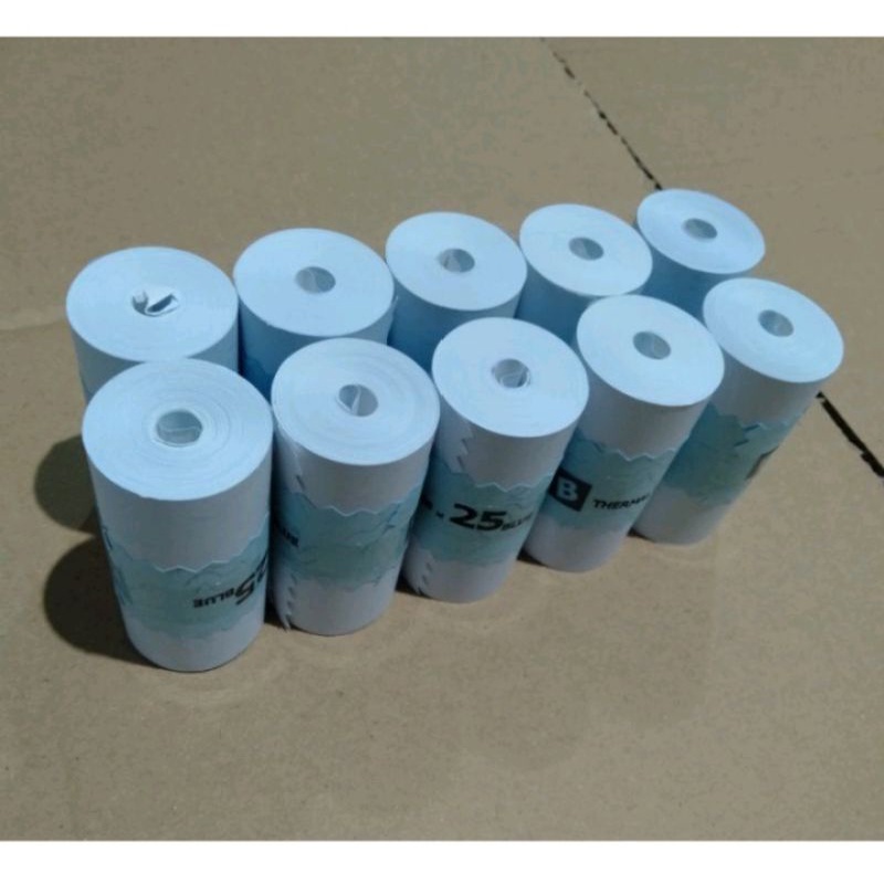 

Kertas Printer 57×25 | 58×25 Thermal Cetak Hitam & BIRU Kasir EDC Printer 58mm 10 Roll