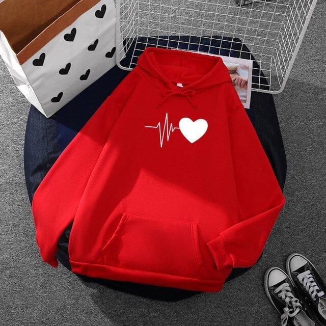 Jumper hoodie HEART LOVE || HEART LOVE Sweater Hoodie Sz M-XL ( Pria &amp; Wanita )