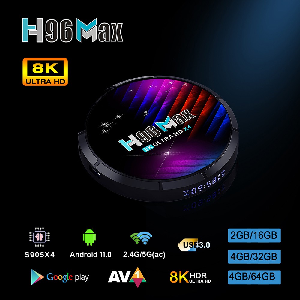 H96 Max X4 RAM 4GB ROM 64GB Android TV Box Amlogic S905X4 Android 11.0