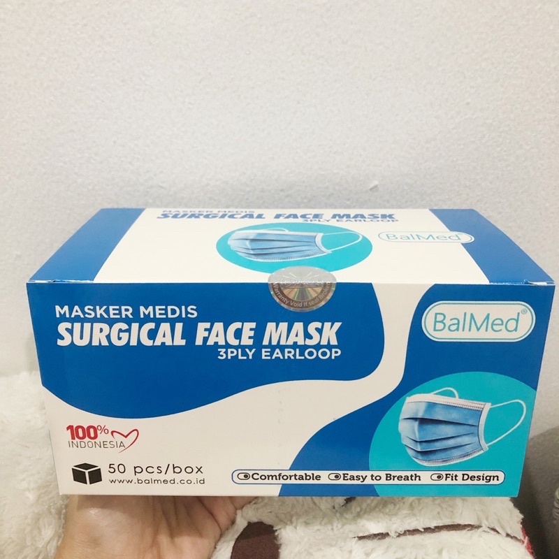 masker medis BalMed earloop 3ply isi 50 pcs