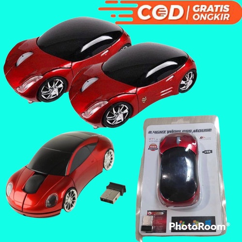 Mouse USB Wireless Optical Mose Bentuk Karakter Mobil Keren Unik - Mouse Gaming Mous High Accuracy U