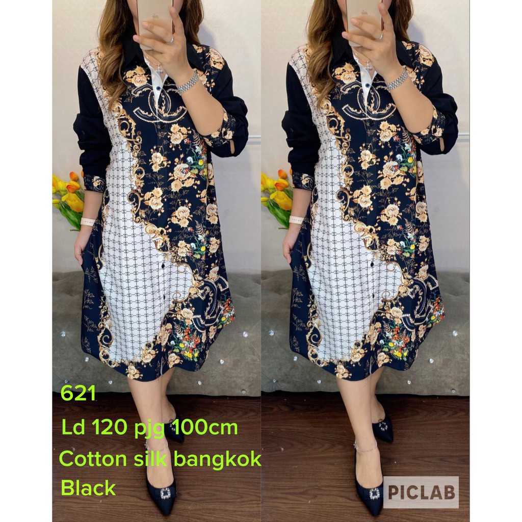 KD8294 tunik cantik jumbo bangkok import print 621