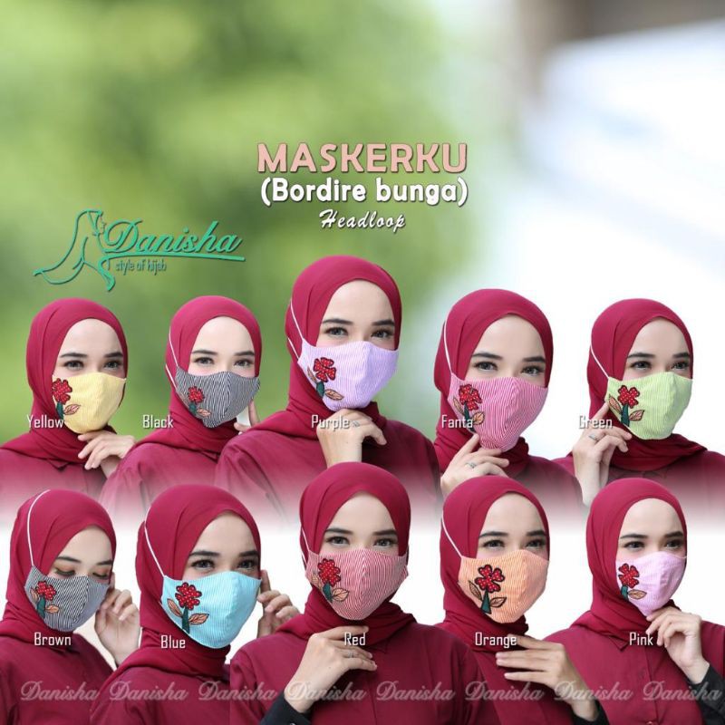 PROMO! Maskerku Bordir Bunga Original Danisha Hijab