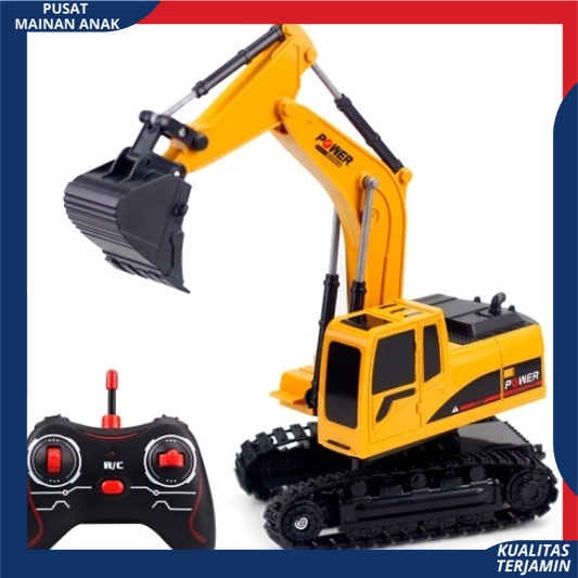 Mainan Anak Mobil Remote Control Beko Excavator Baterai cas RC Truck Konstruksi Eskavator