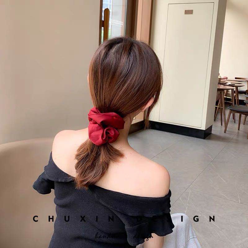 Scrunchie /cepol rambut/Ikat Rambut Elastis Warna-Warni Gaya Korea Retro Wanita (Victoria House)