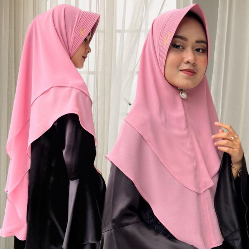 jilbab Khimar Ceruti 2 layer pinguin premium