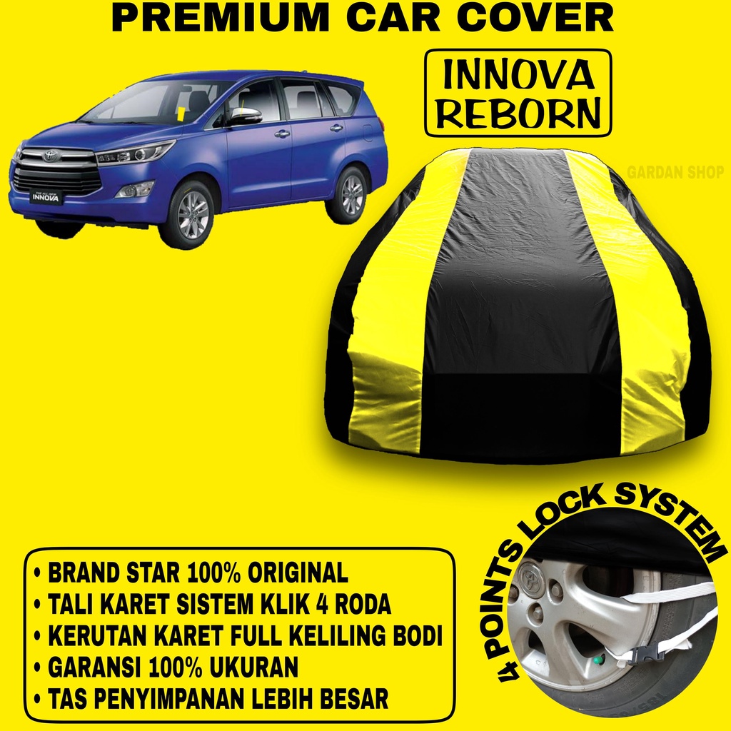 Body Cover INNOVA REBORN Sarung Strip KUNING Penutup Pelindung Bodi Mobil Innova Reborn PREMIUM