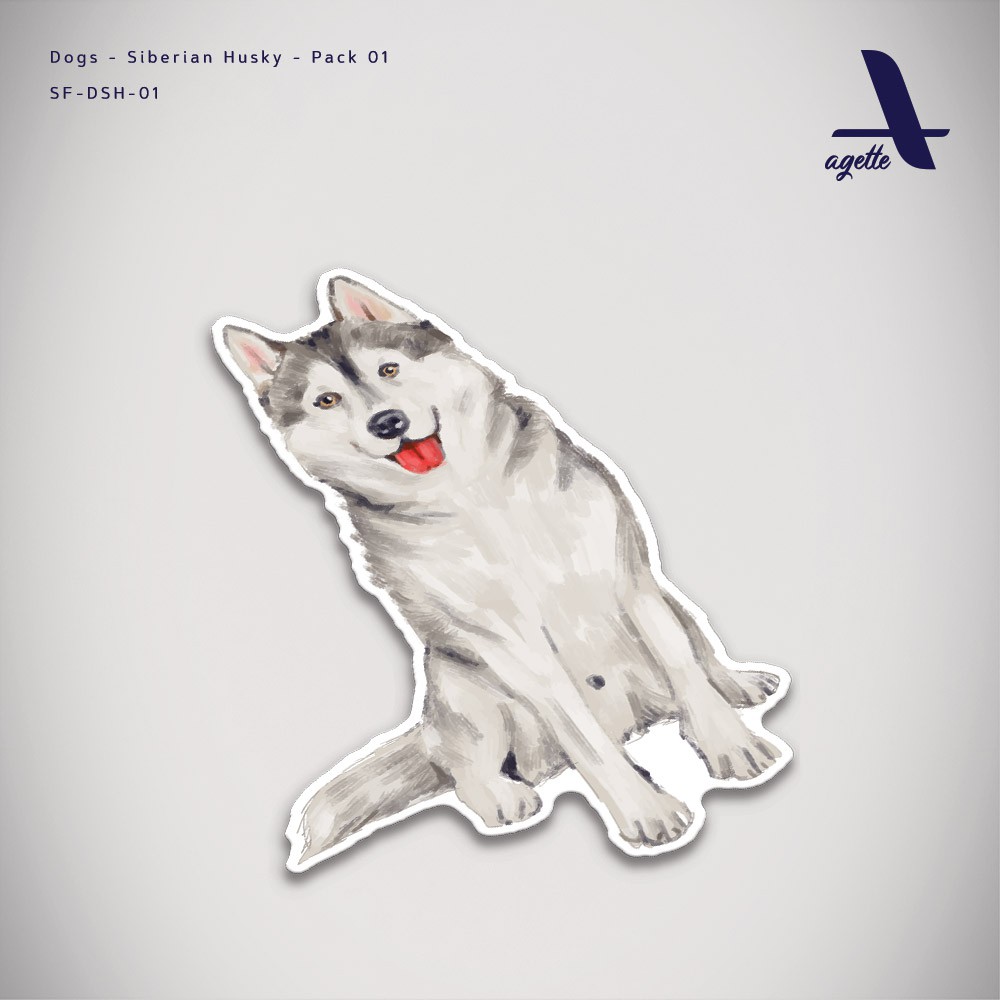 

1 PCS - Stiker Anjing Husky Lucu - 01 - Laminasi - Waterproof Sticker