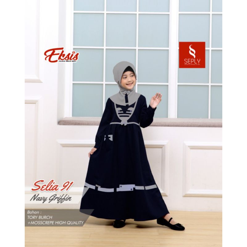 gamis anak Selia 91 Navy Griffin