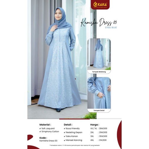 Gamis Premium Kamisha Dress 03 by Keke|Dress Terbaru 2022|Dress Cantik|Dress 3XL|Dress Kombinasi Dua