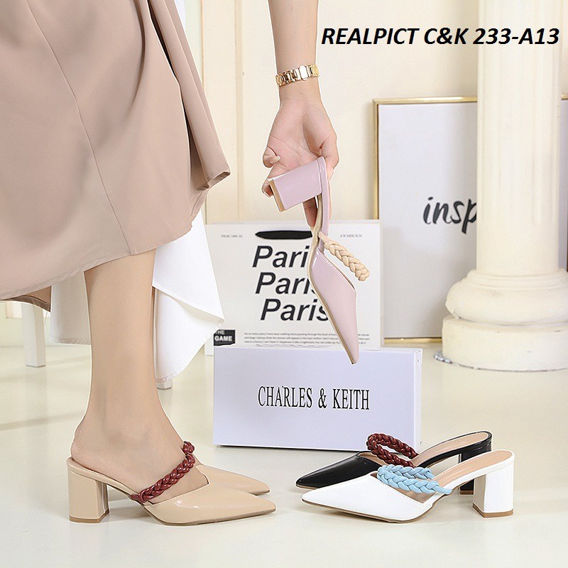 SEPATU WANITA HEELS PLATFORM MULES SHOES 233-A13 (BELI 1 GRATIS 1)