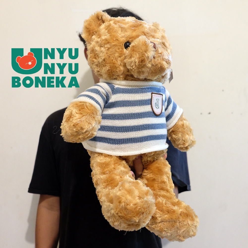 boneka teddy bear sweater silky stripe house 45cm bear import beruang ted