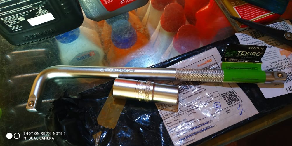 Mata Sock Socket Deep Wall Tekiro 1/2 Dr 6 / 12 Pt Ukuran 18 - 19 Mm Sok Shock Kunci Set 10 21 24